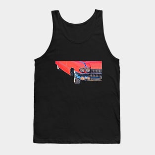 Pink Cadillac Watercolor Painting Tank Top